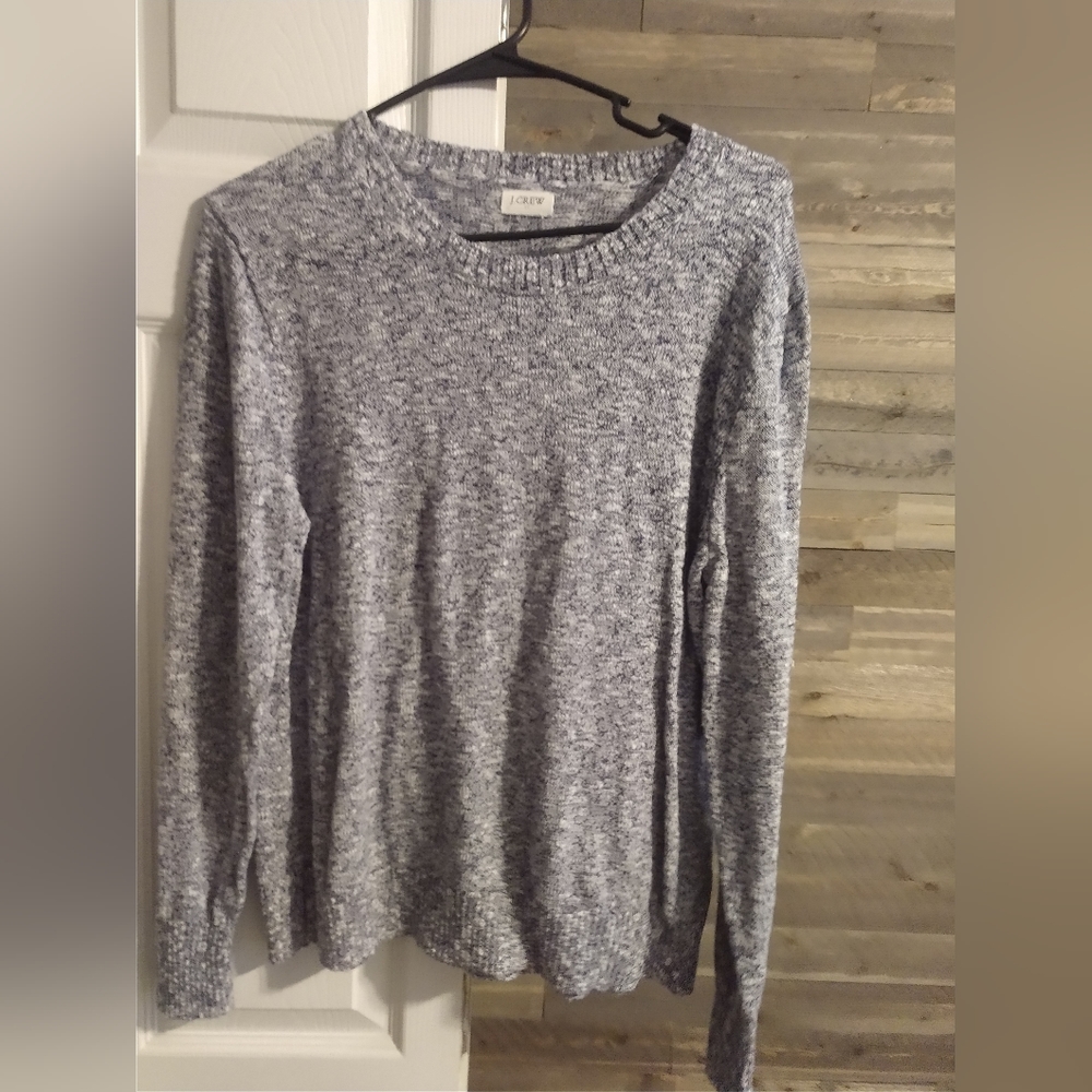 Navy and white light sweater